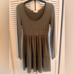 Altar'd State Olive Long Sleeve Dress